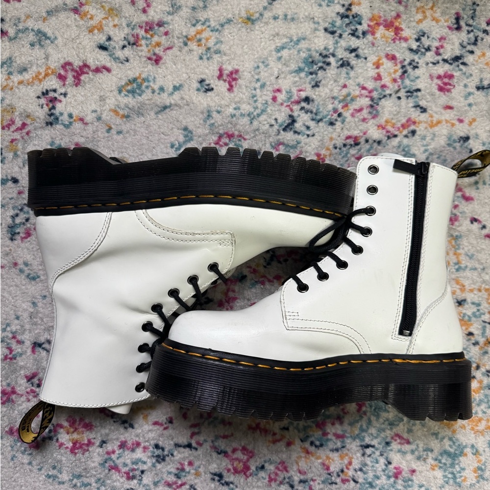 Dr. Marten White Platform Boots - Size 9